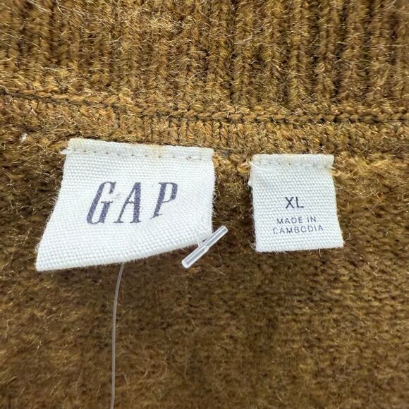 GAP Womens Forever Cozy V-Neck Sweater‎ Rich Camel Sparkle XL NEW - Picture 5 of 8